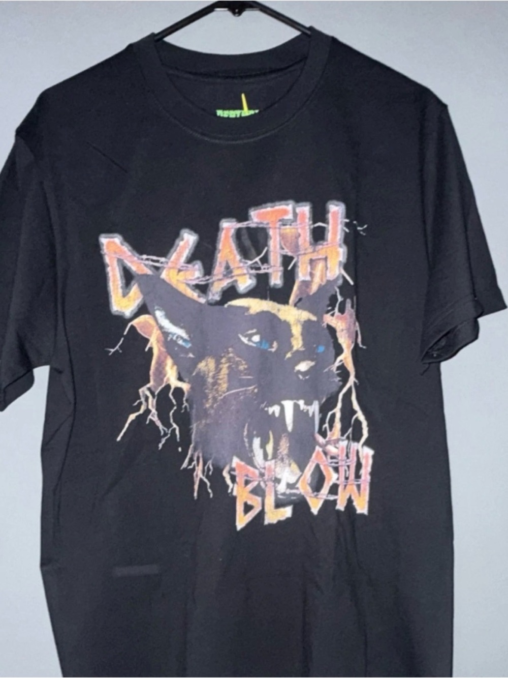 Deathblow 100% Cotton Graphic Print T-Shirt Black Large Men